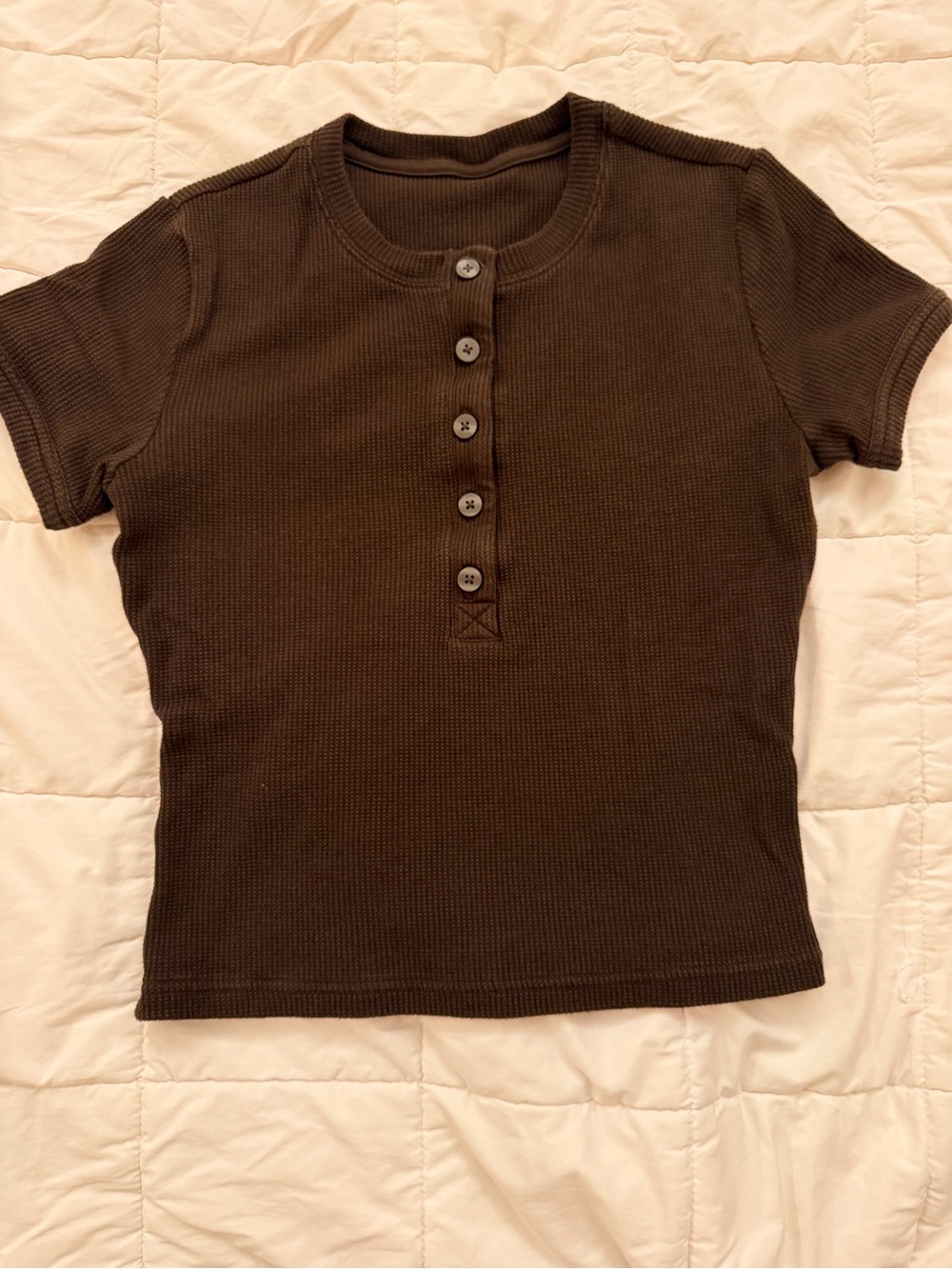Vuori espresso brown waffle top XS